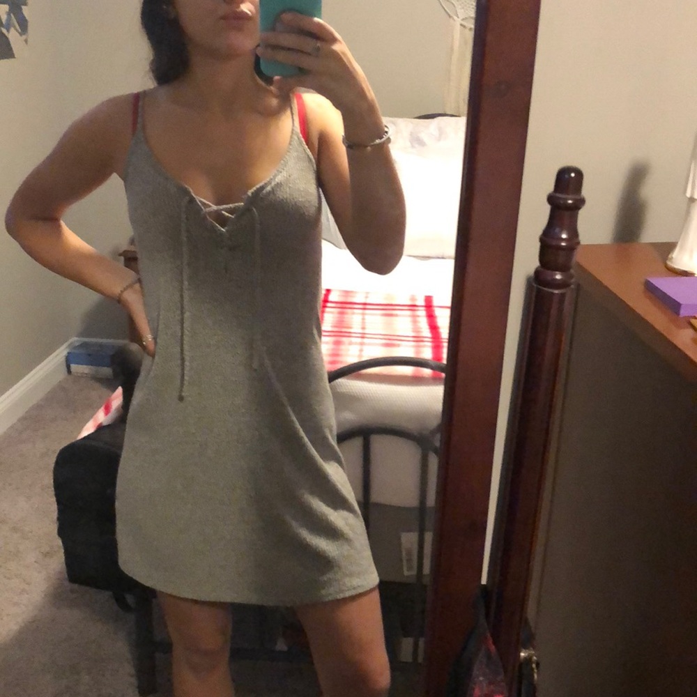 A gray dress that flows